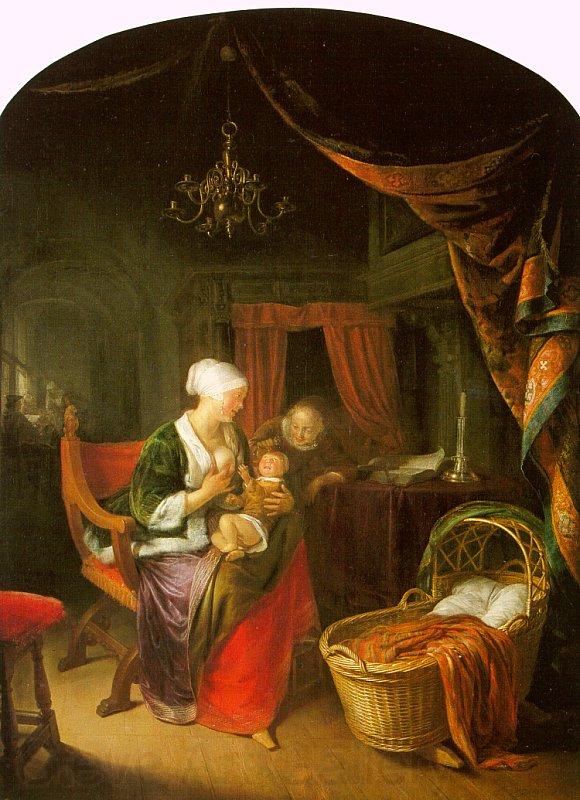 Gerrit Dou The Young Mother Norge oil painting art